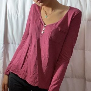 Plum Long-sleeve Tee
